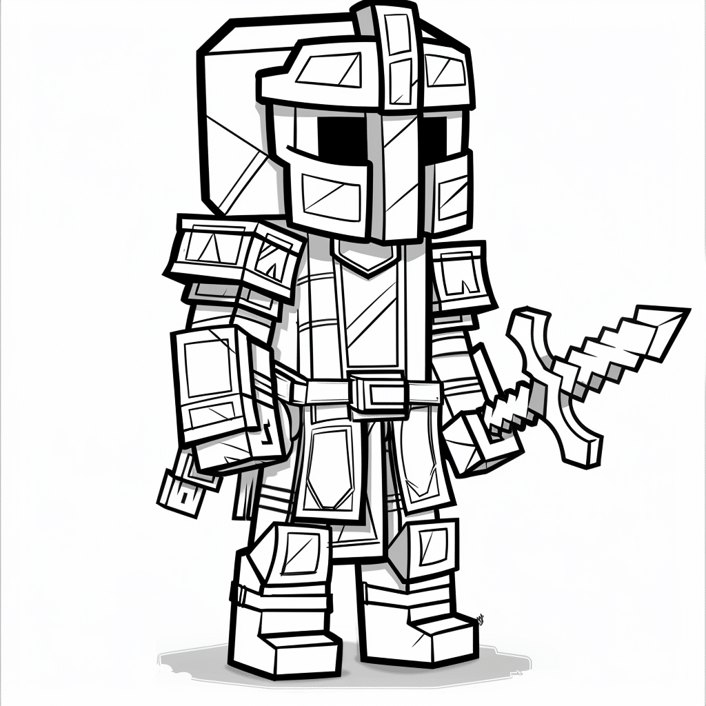 Minecraft Player Standing Proud in Full Armor