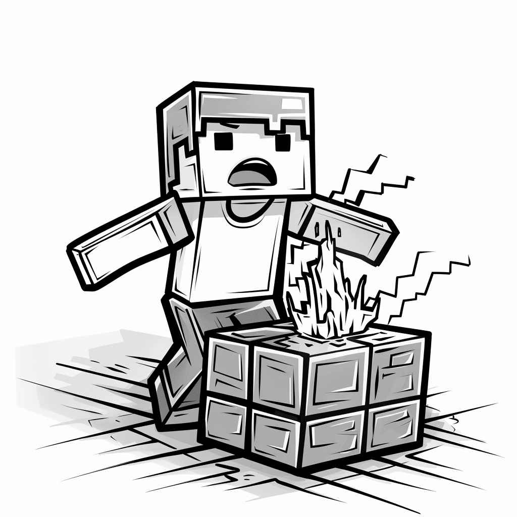 Minecraft Player Surprised by Lava Behind Wall