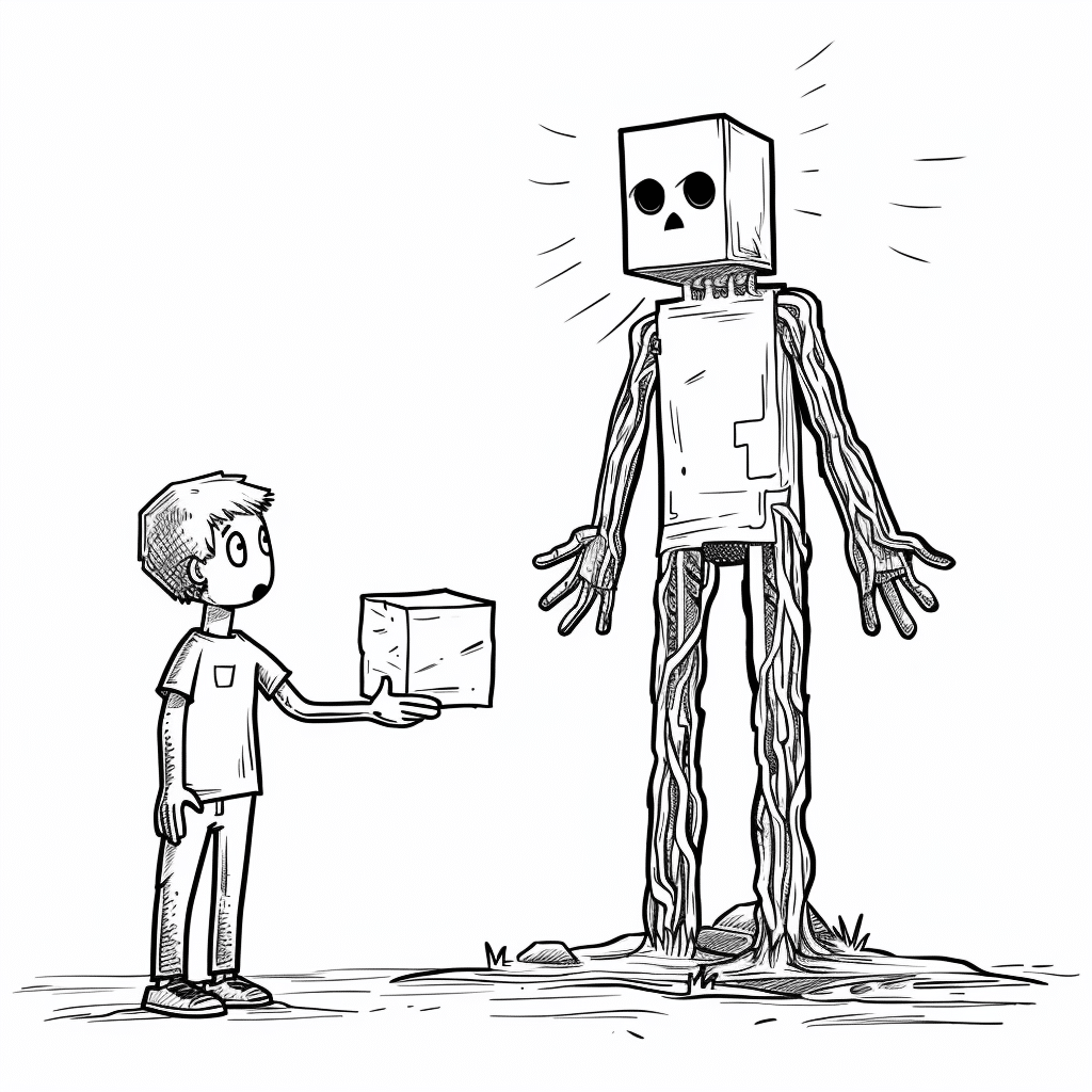 Minecraft Player Surprised by Teleporting Enderman
