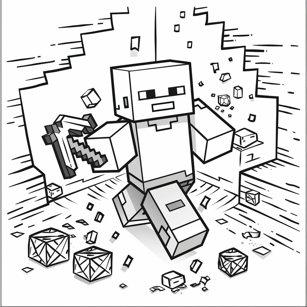 Minecraft Steve Mining Diamonds