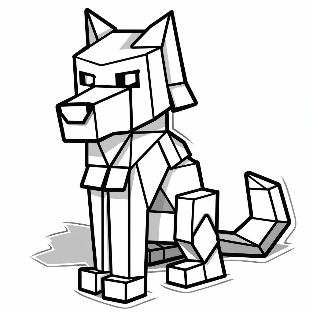 Minecraft Wolf Sitting Loyal