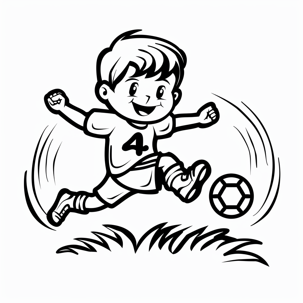 Number Four Playing Soccer