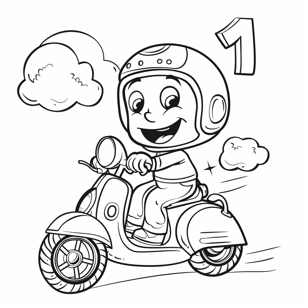 Number One Riding a Scooter