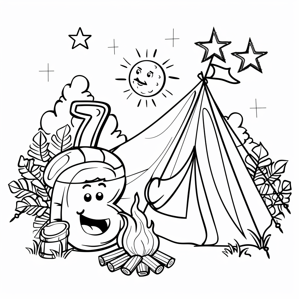 Number Seven Camping Scene
