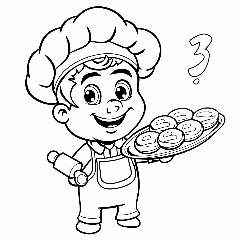 Number Three Baking Cookies