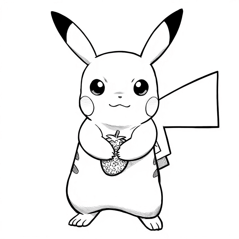 Pikachu Carrying a Berry