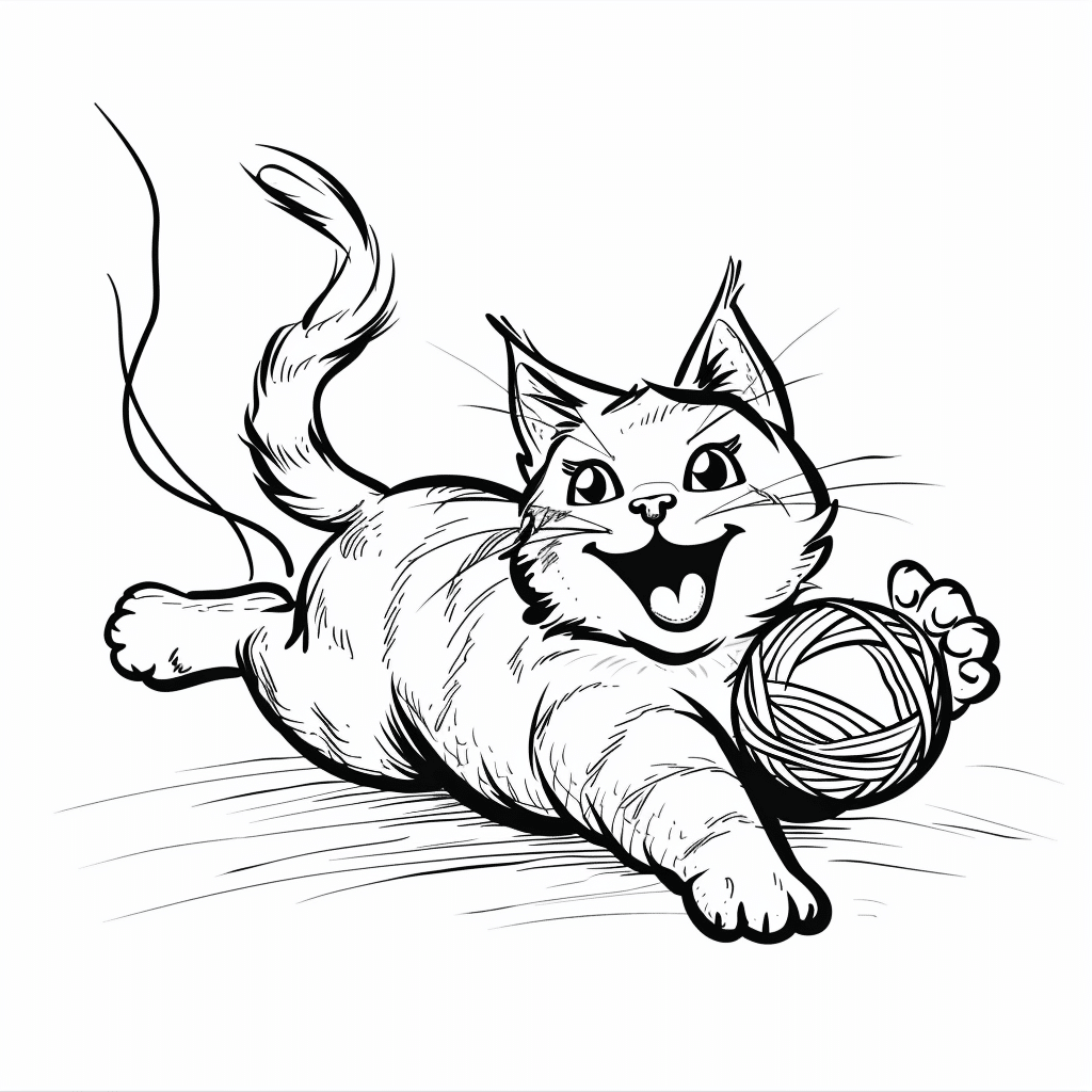 Playful Yarn Cat