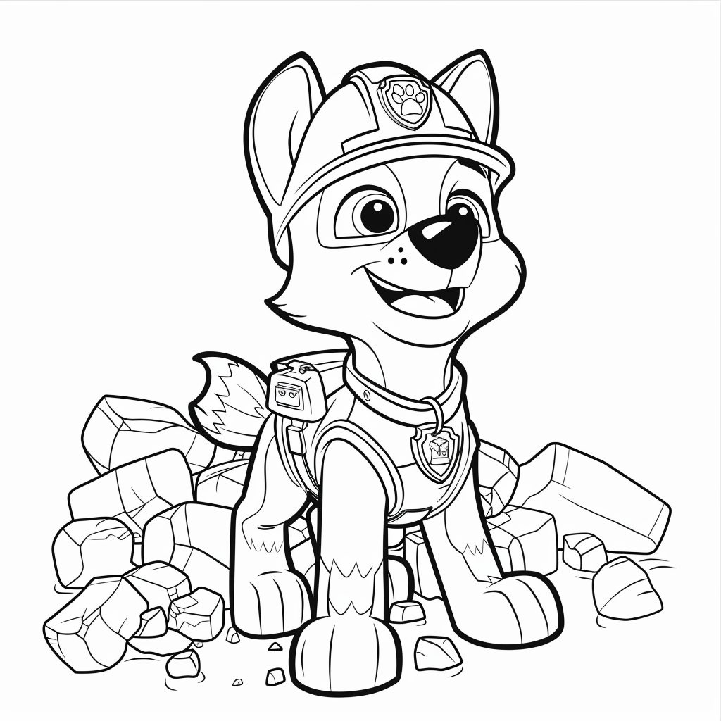 Rubble the Construction Pup with a Helmet
