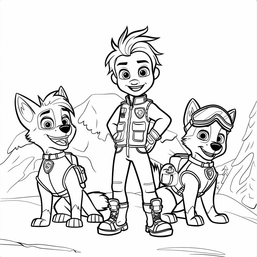 Ryder Standing Between Everest and Skye