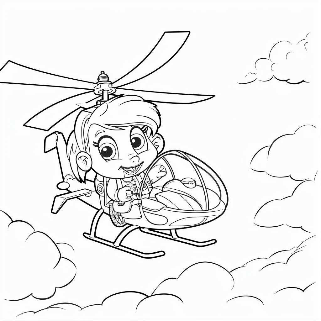 Skye Flying with Her Helicopter Pack