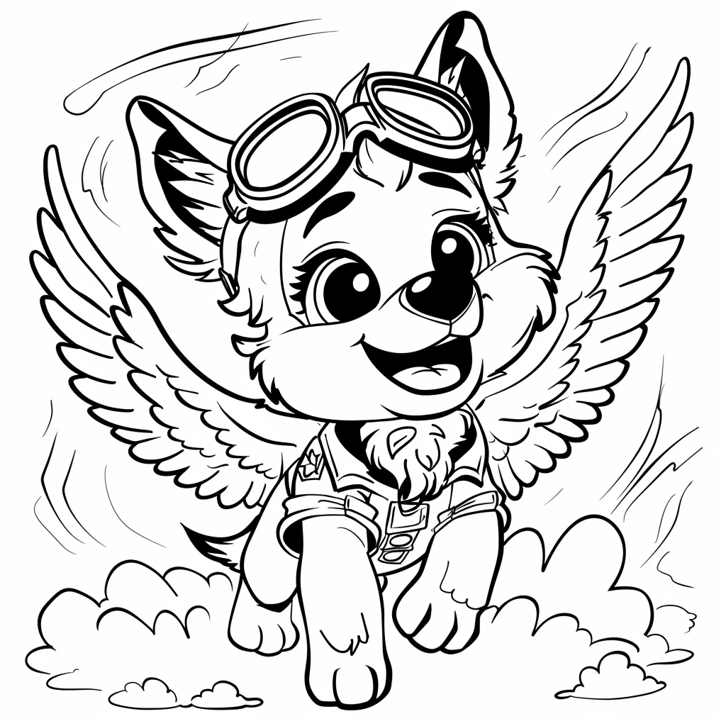 Skye the Flying Pup with Wings Spread