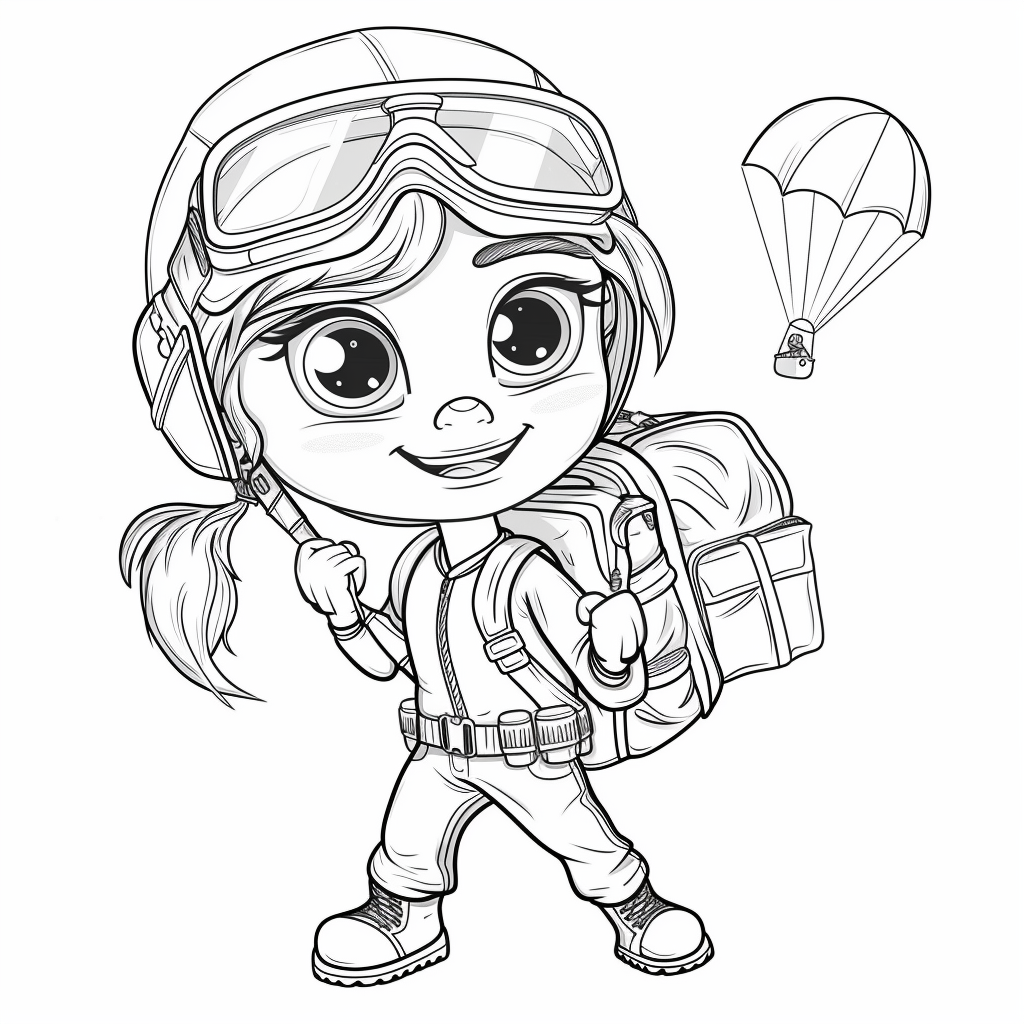 Skye with Her Pilot Goggles and Parachute
