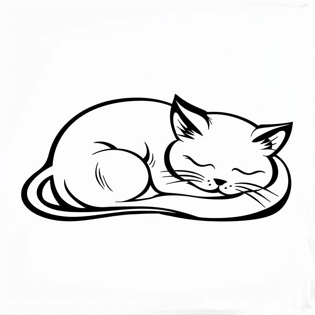 Sleeping Curled Cat