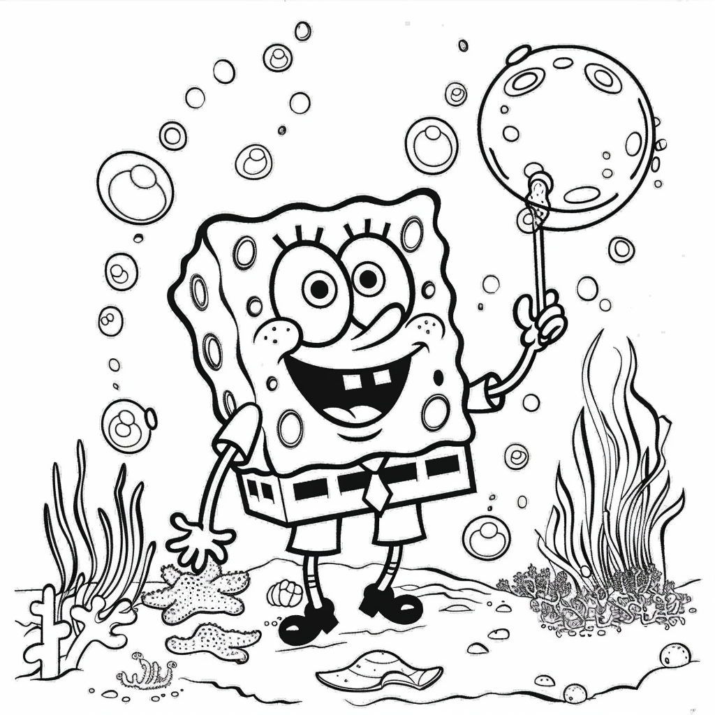 SpongeBob Blowing Bubbles Under