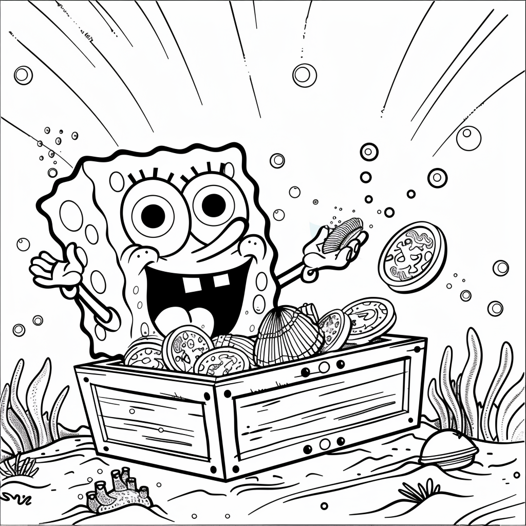 SpongeBob Carrying a Treasure Chest