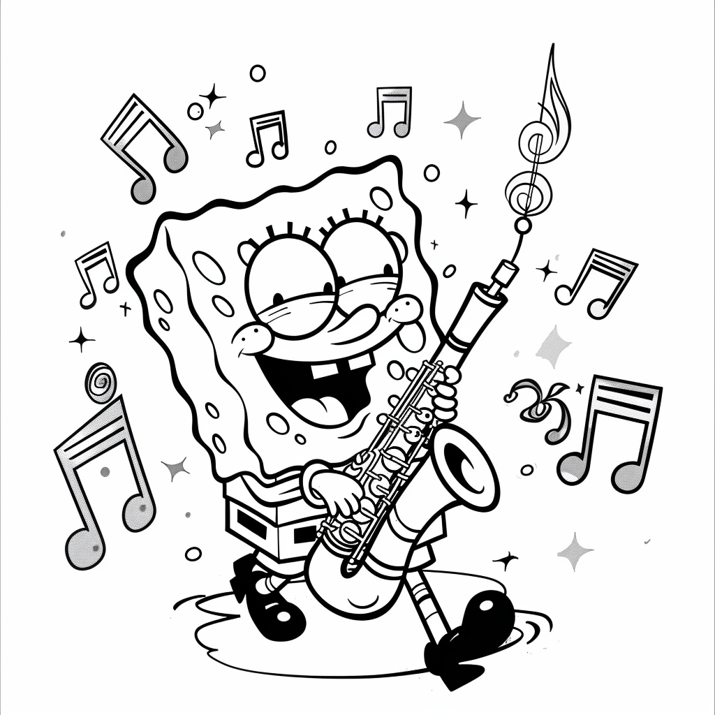 SpongeBob Playing a Musical Instrument