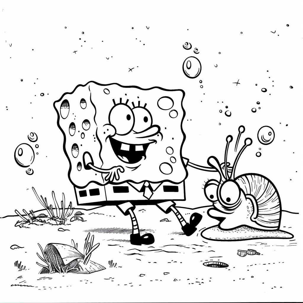 SpongeBob Playing with Gary the Snail