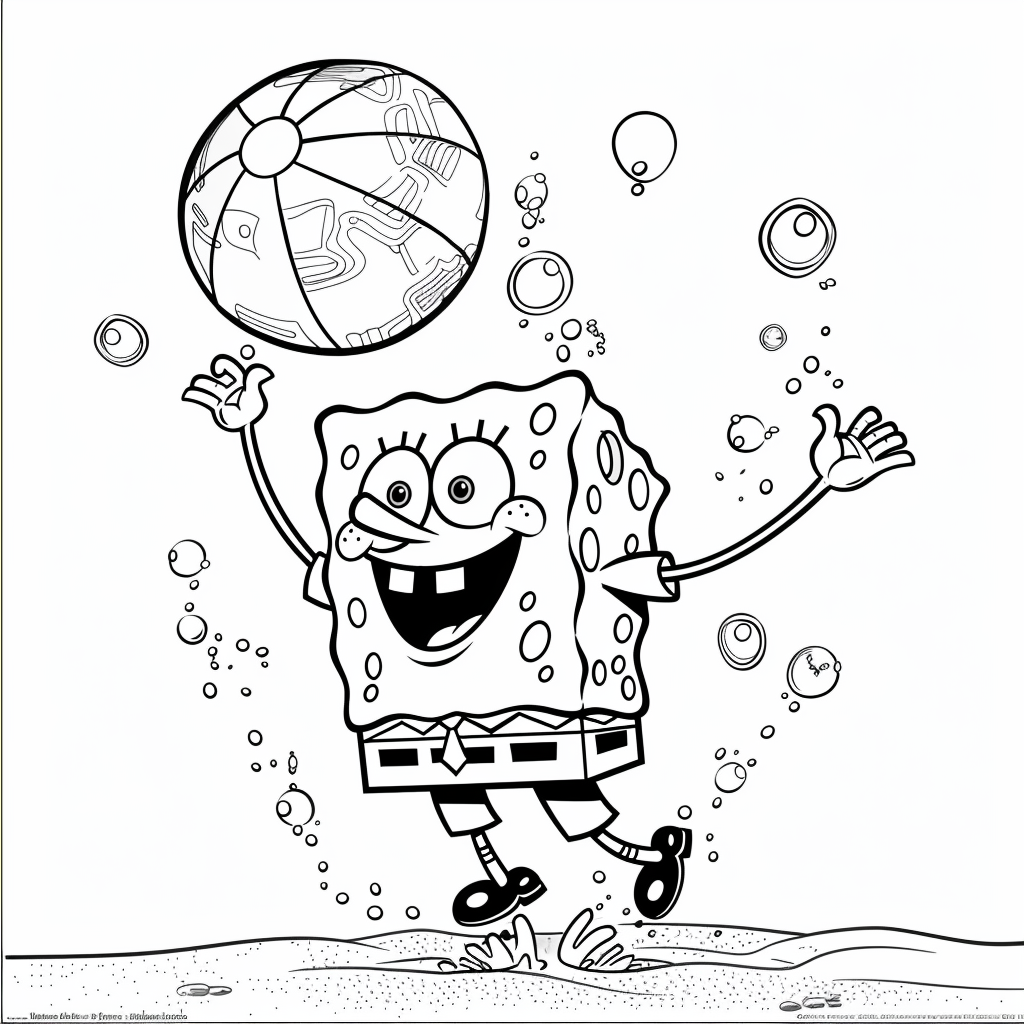 SpongeBob Playing with a Beach Ball