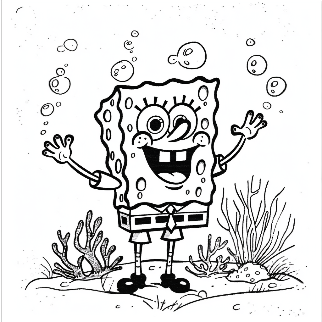 SpongeBob Waving Hello Underwater