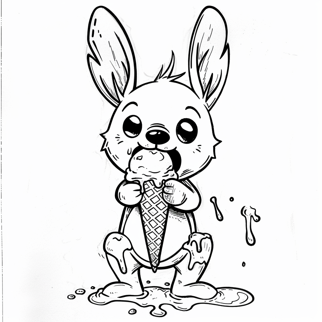 Stitch Eating Ice Cream Happily