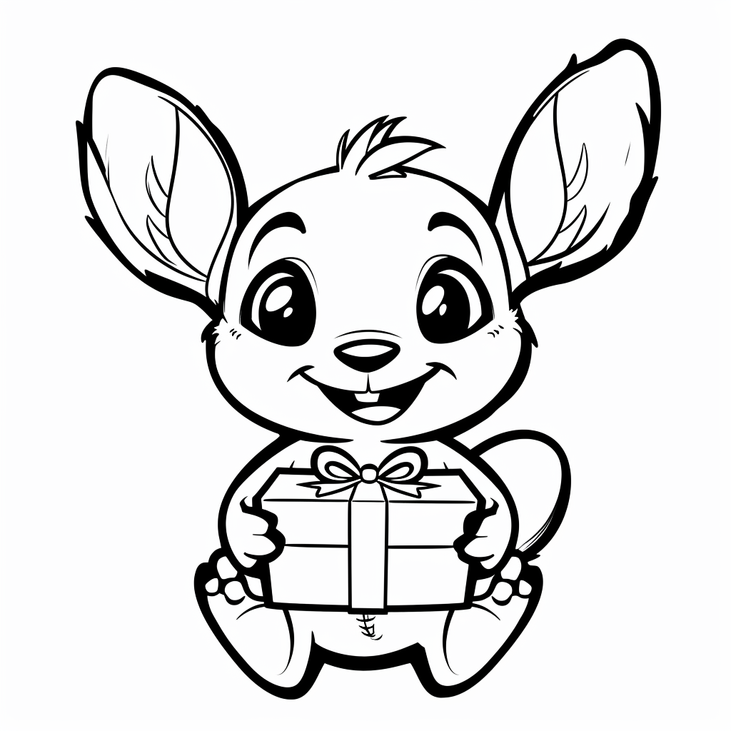 Stitch Holding a Gift Box