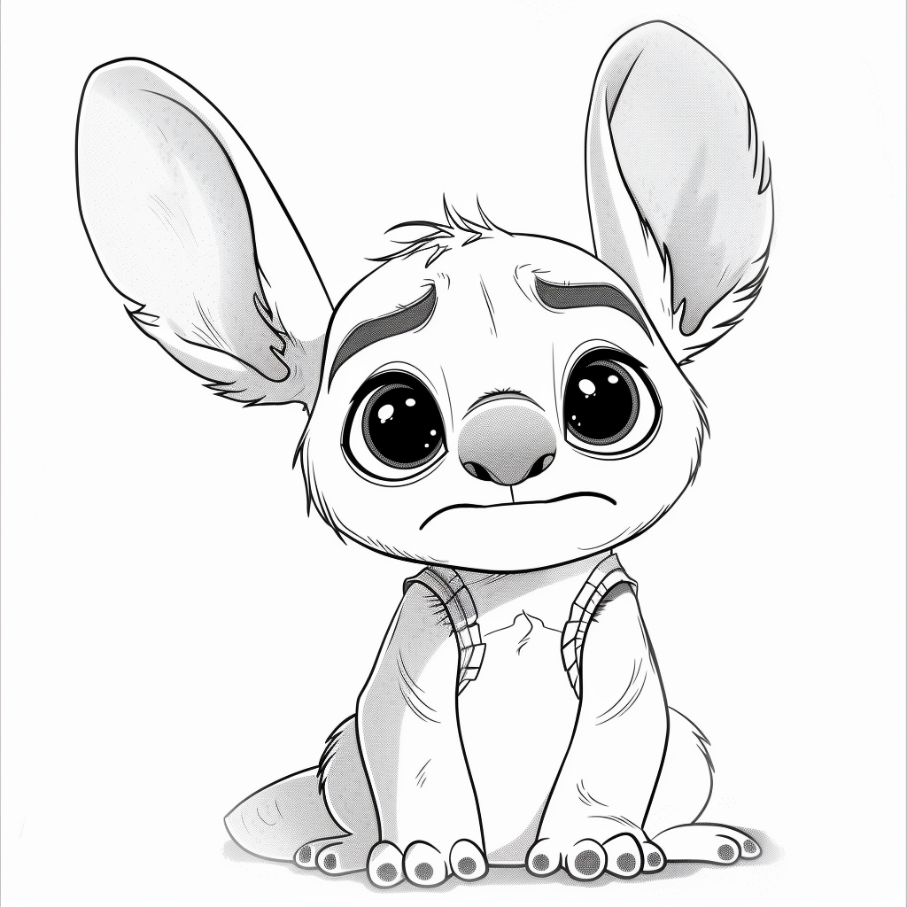 Stitch Looking Around Confused