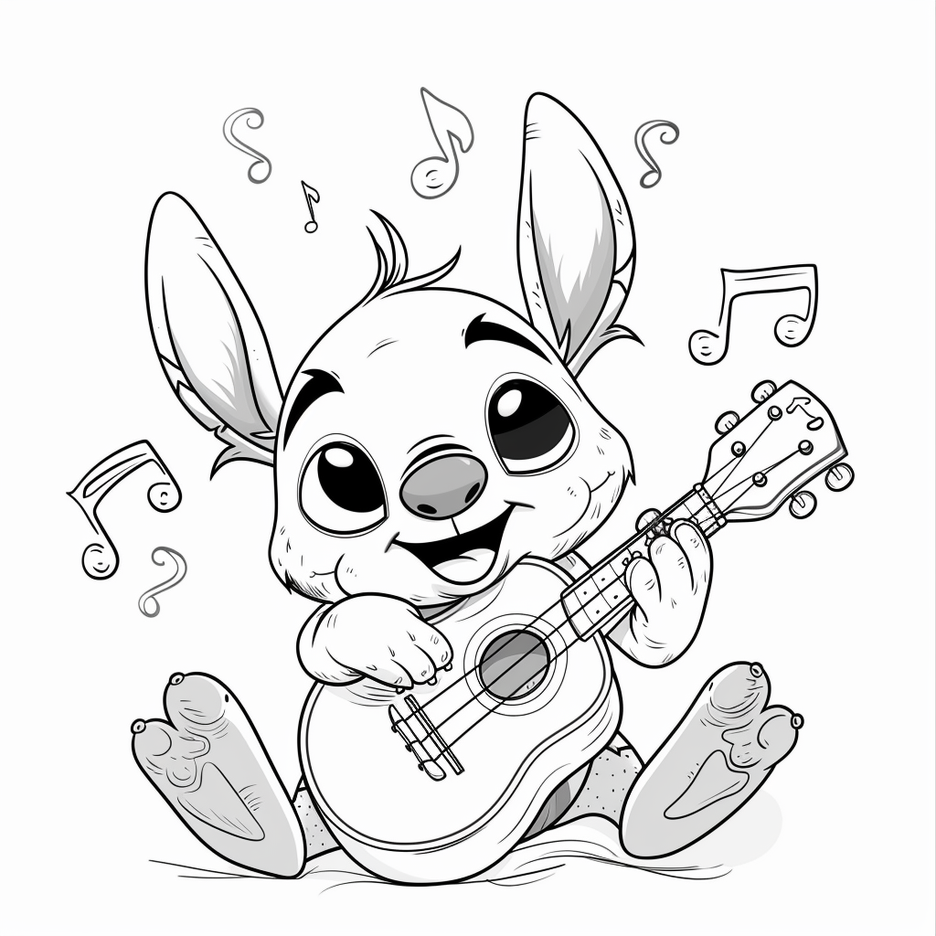 Stitch Playing Ukulele