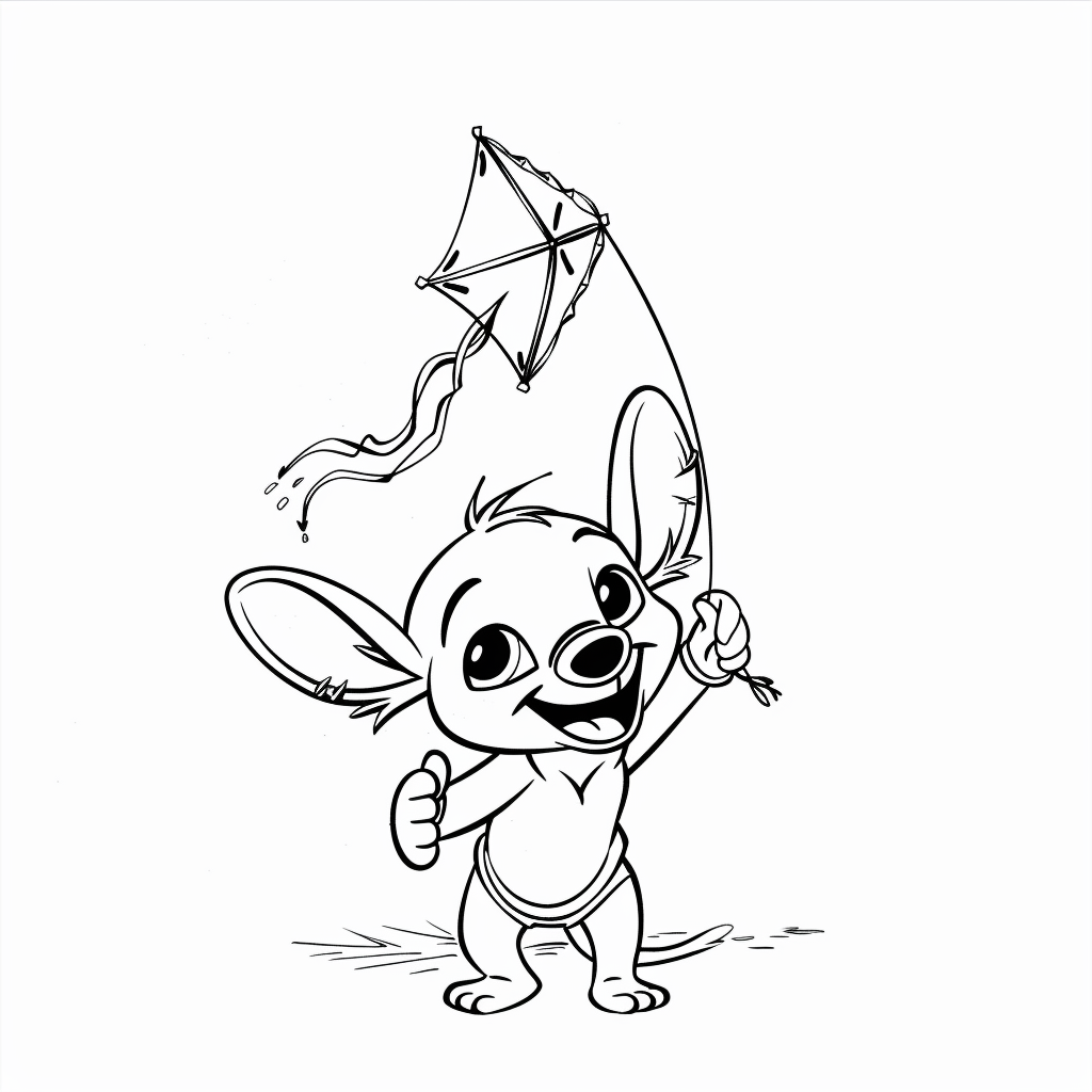 Stitch Playing with a Kite String
