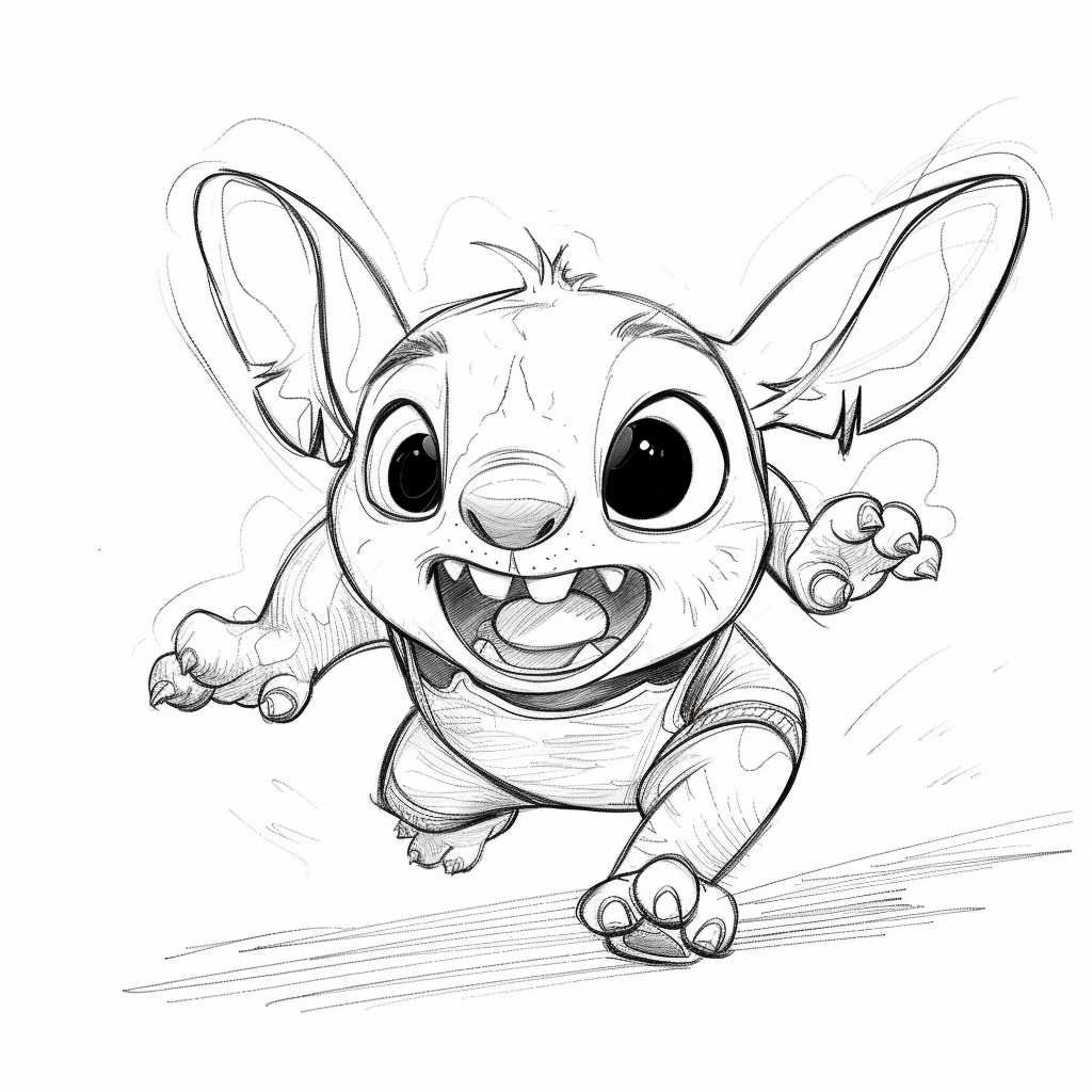 Stitch Running Away