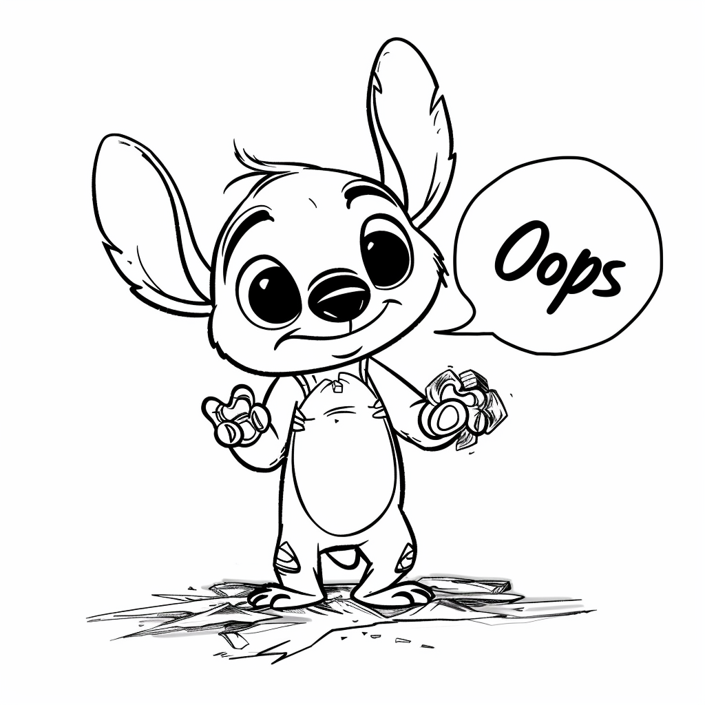 Stitch Saying Guilty Pose