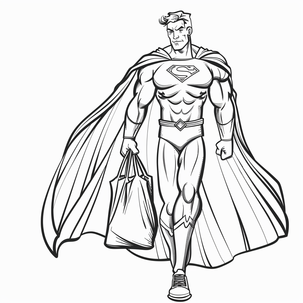 Superhero Carrying Groceries