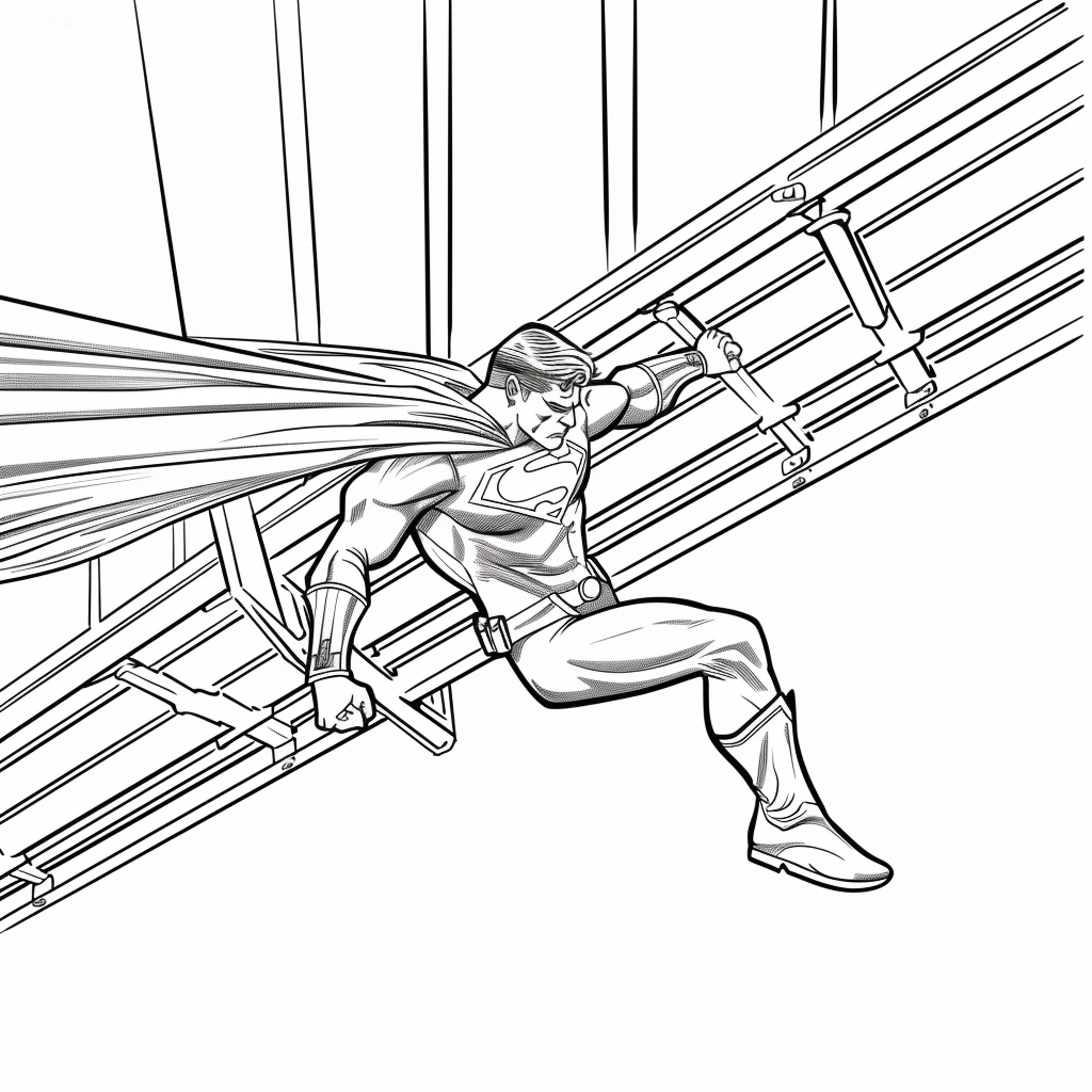 Superhero Carrying a Bridge Section