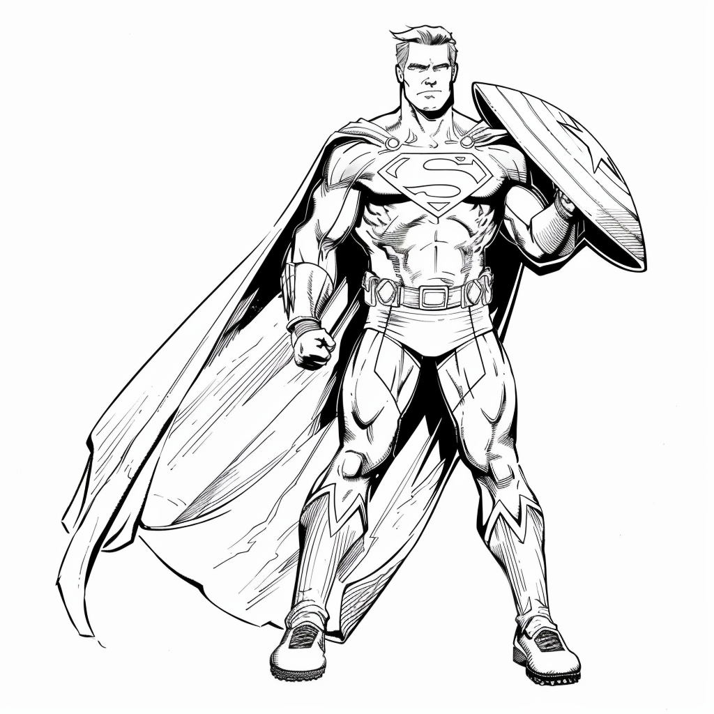 Superhero Carrying a Giant Shield