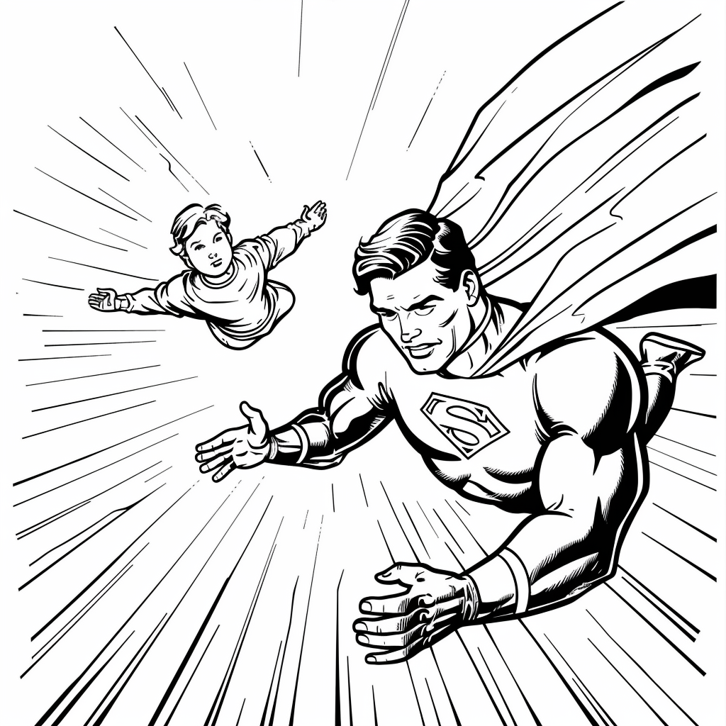 Superhero Catching a Falling Person
