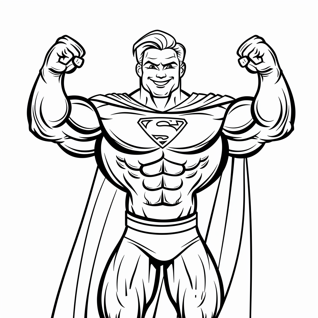 Superhero Flexing Strength