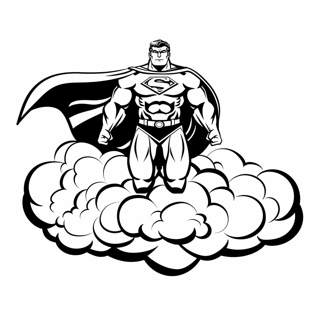 Superhero High Above the Clouds