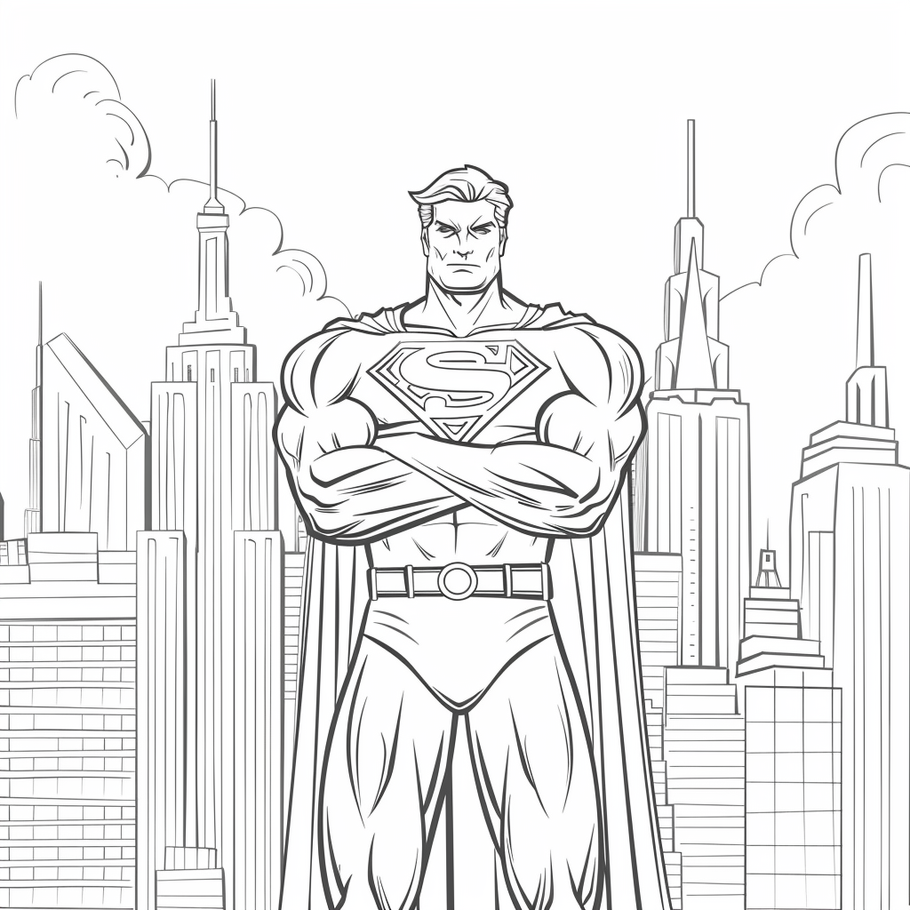 Superhero Protecting a City