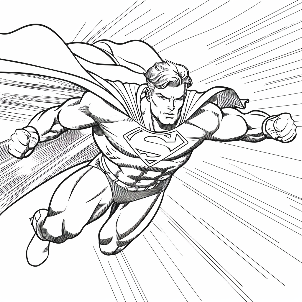 Superhero Racing Through Sky