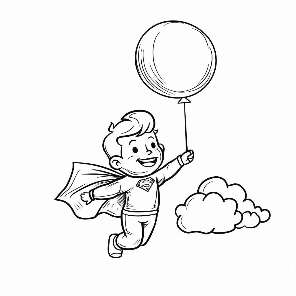 Superhero Saving a Balloon