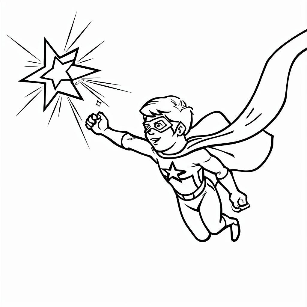 Superhero Saving a Falling Star