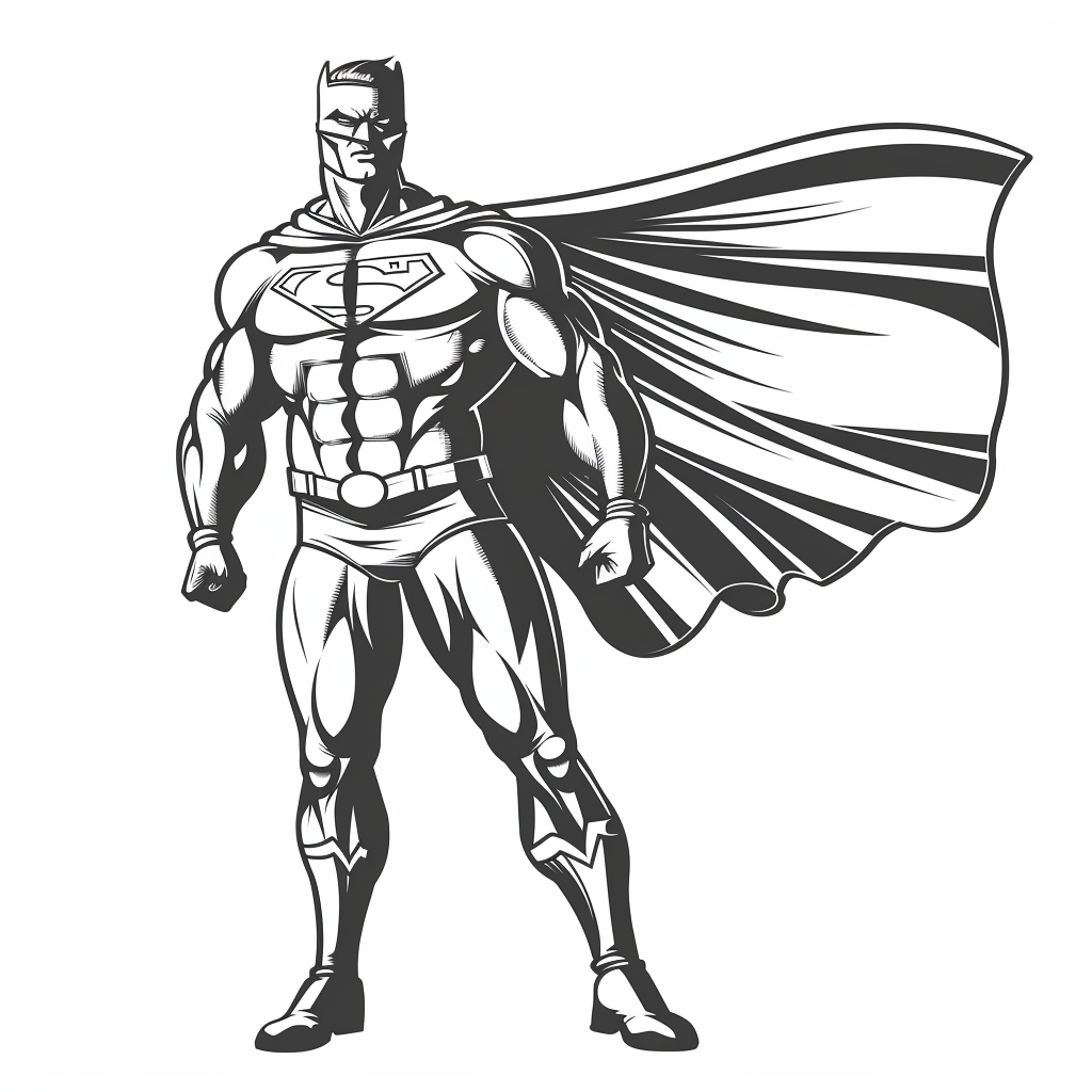 Superhero Standing With Cape Spread