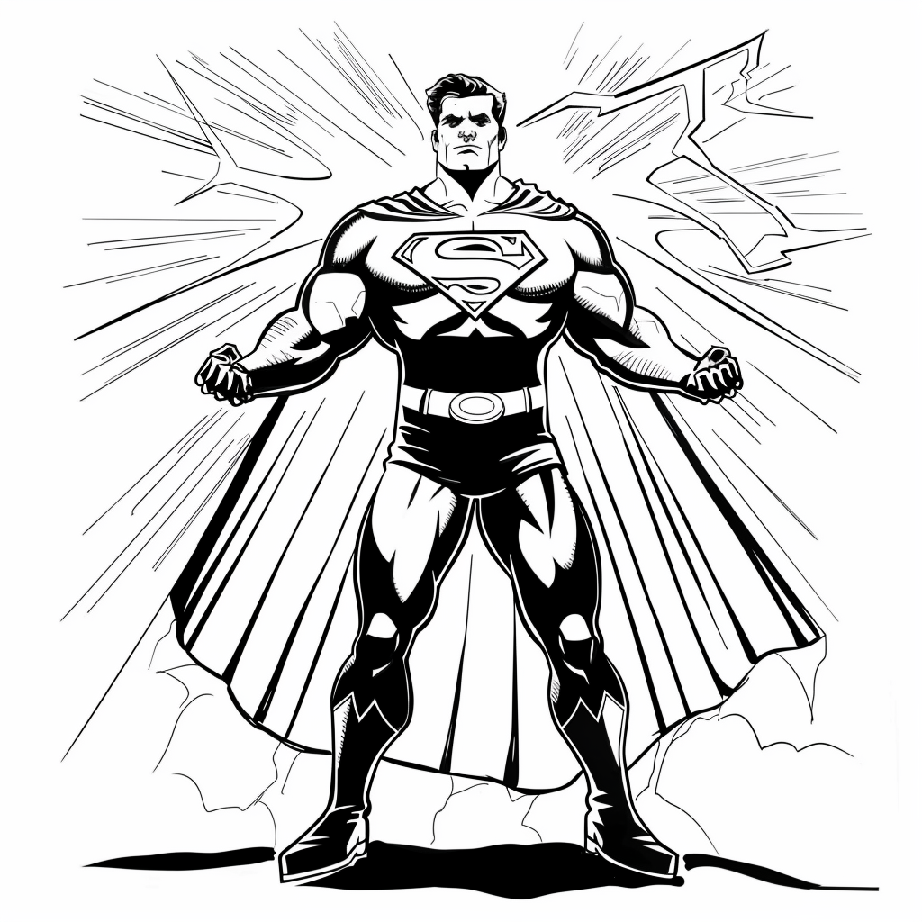 Superhero Standing With Lightning