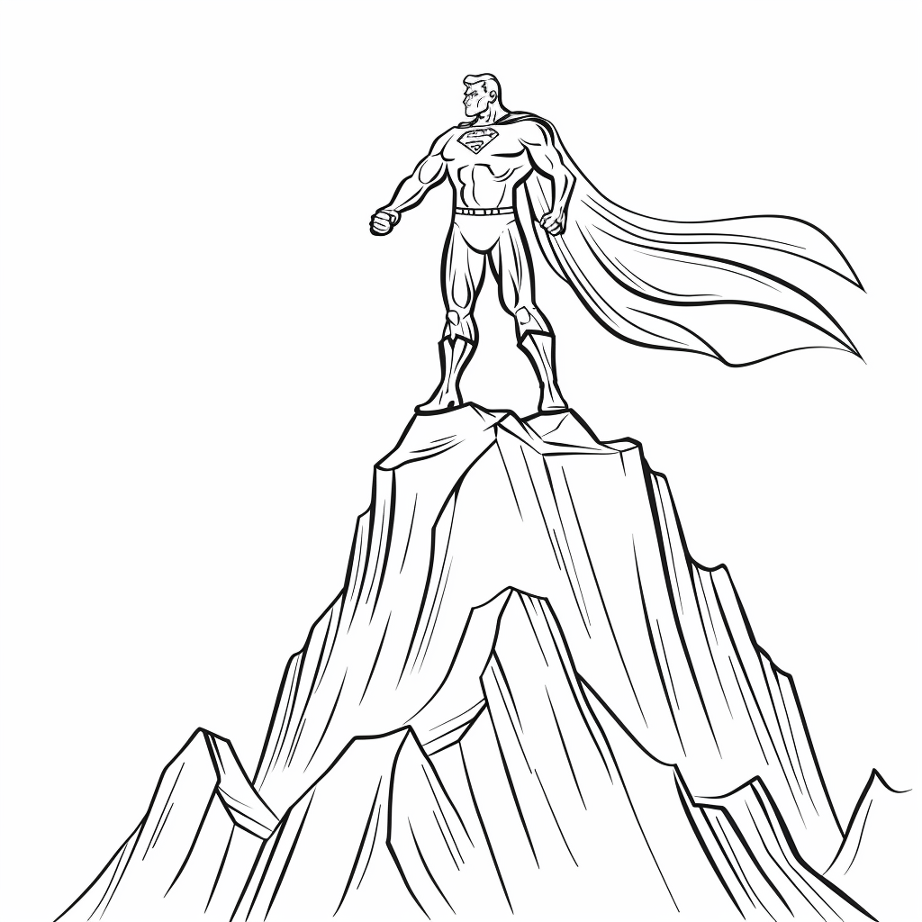 Superhero on a Mountain Peak