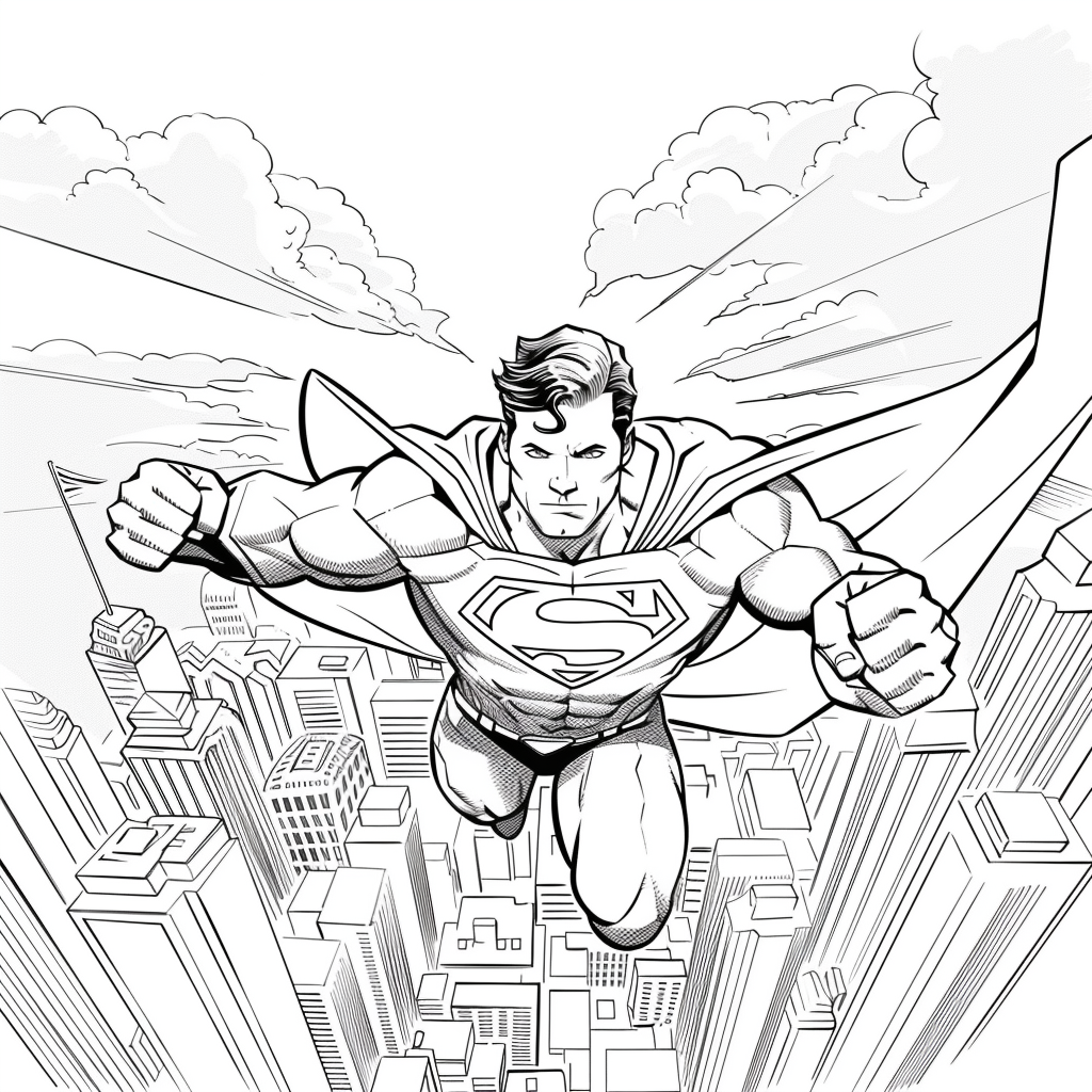 Superman Flying Over the City