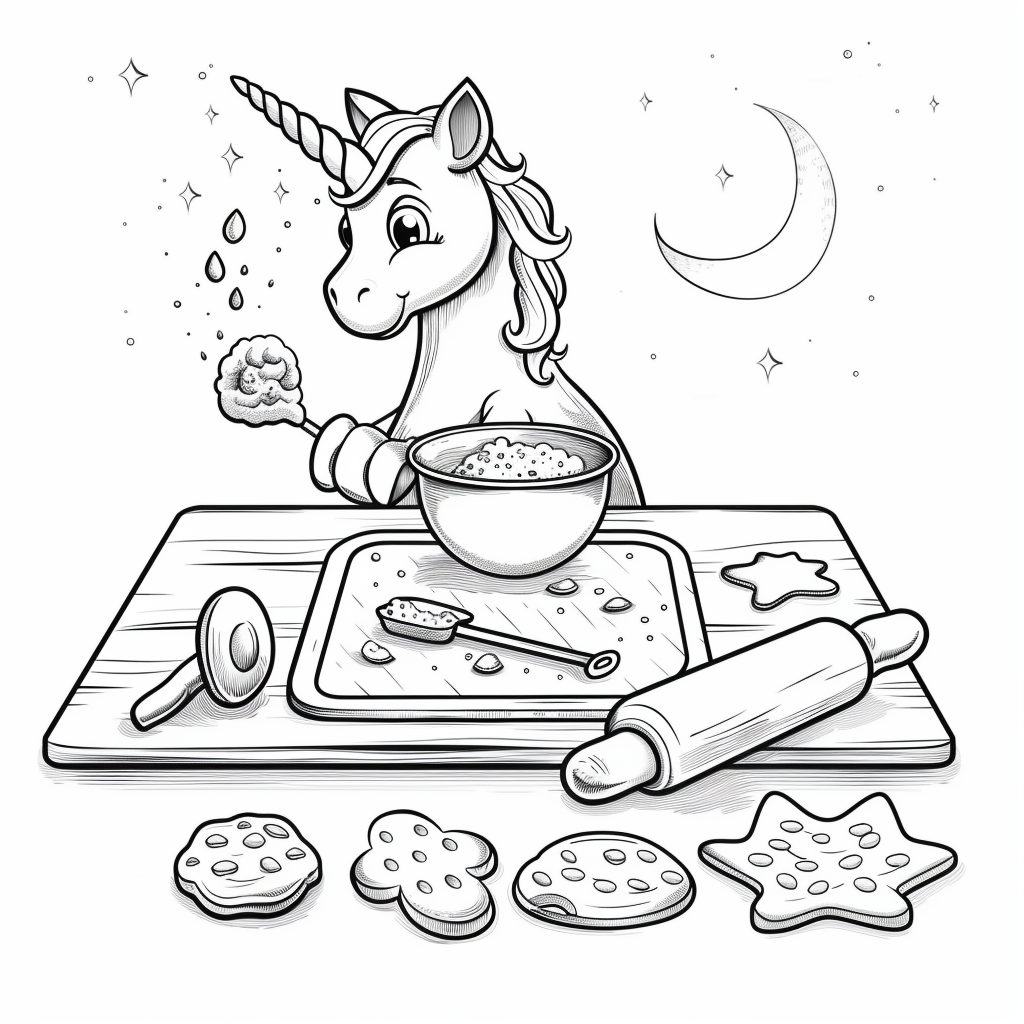 Unicorn Baking Cookies