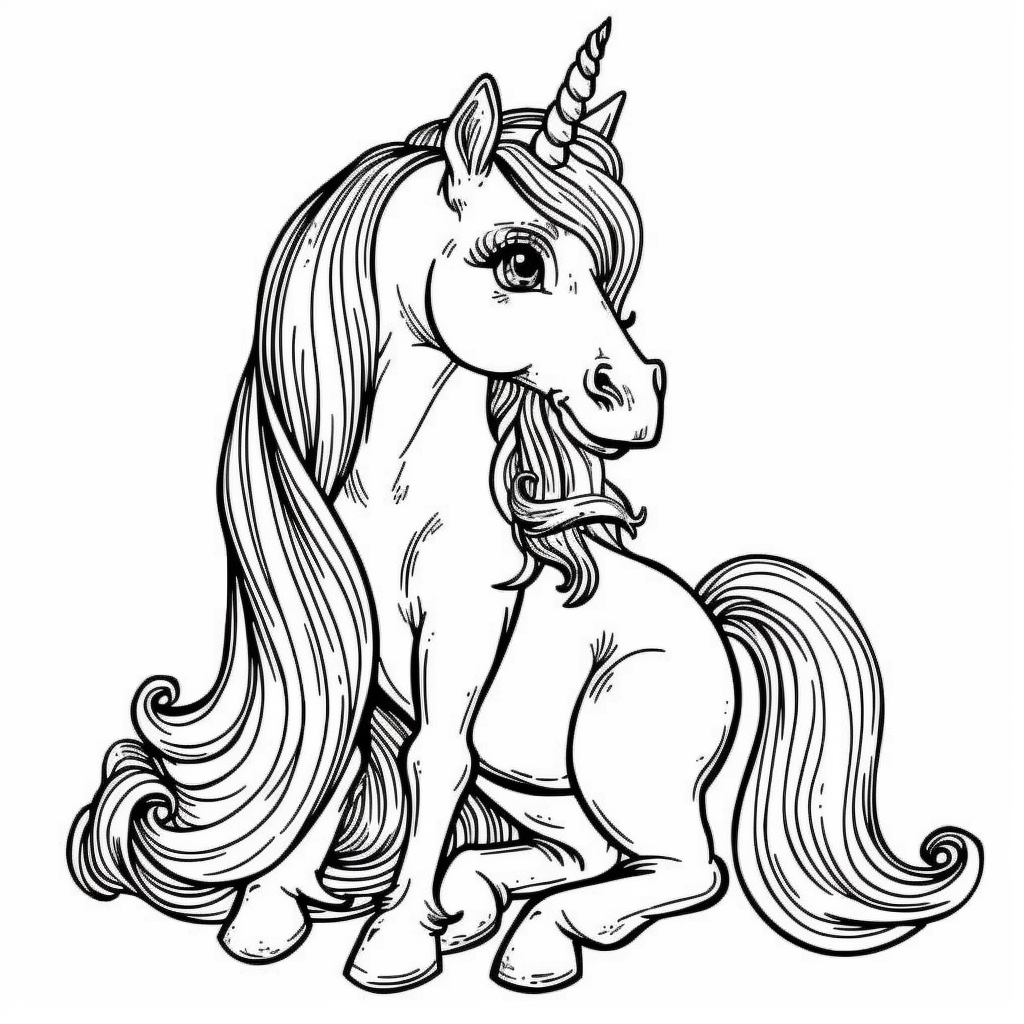 Unicorn Brushing Its Mane