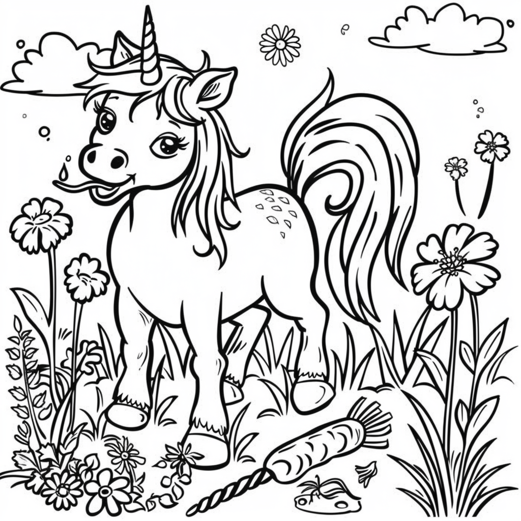 Unicorn Eating a Carrot