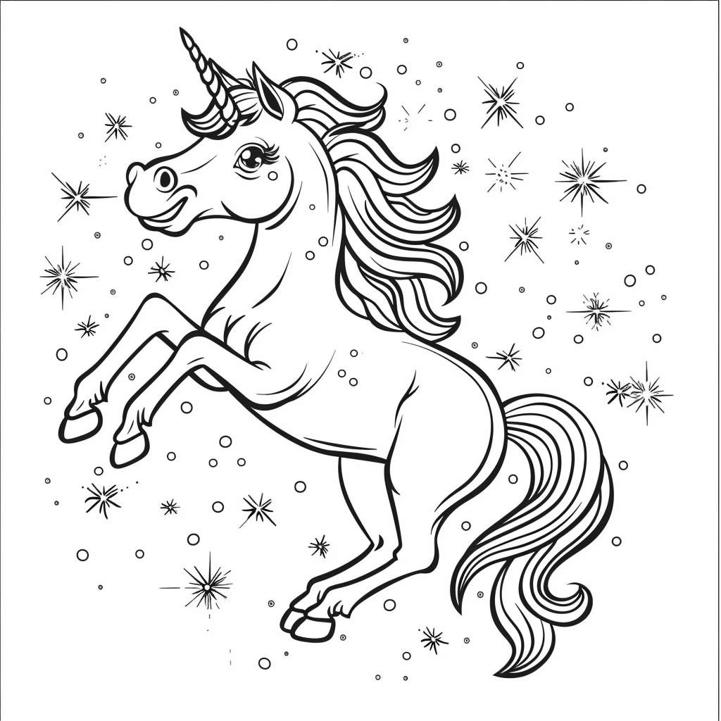 Unicorn Jumping in the Air