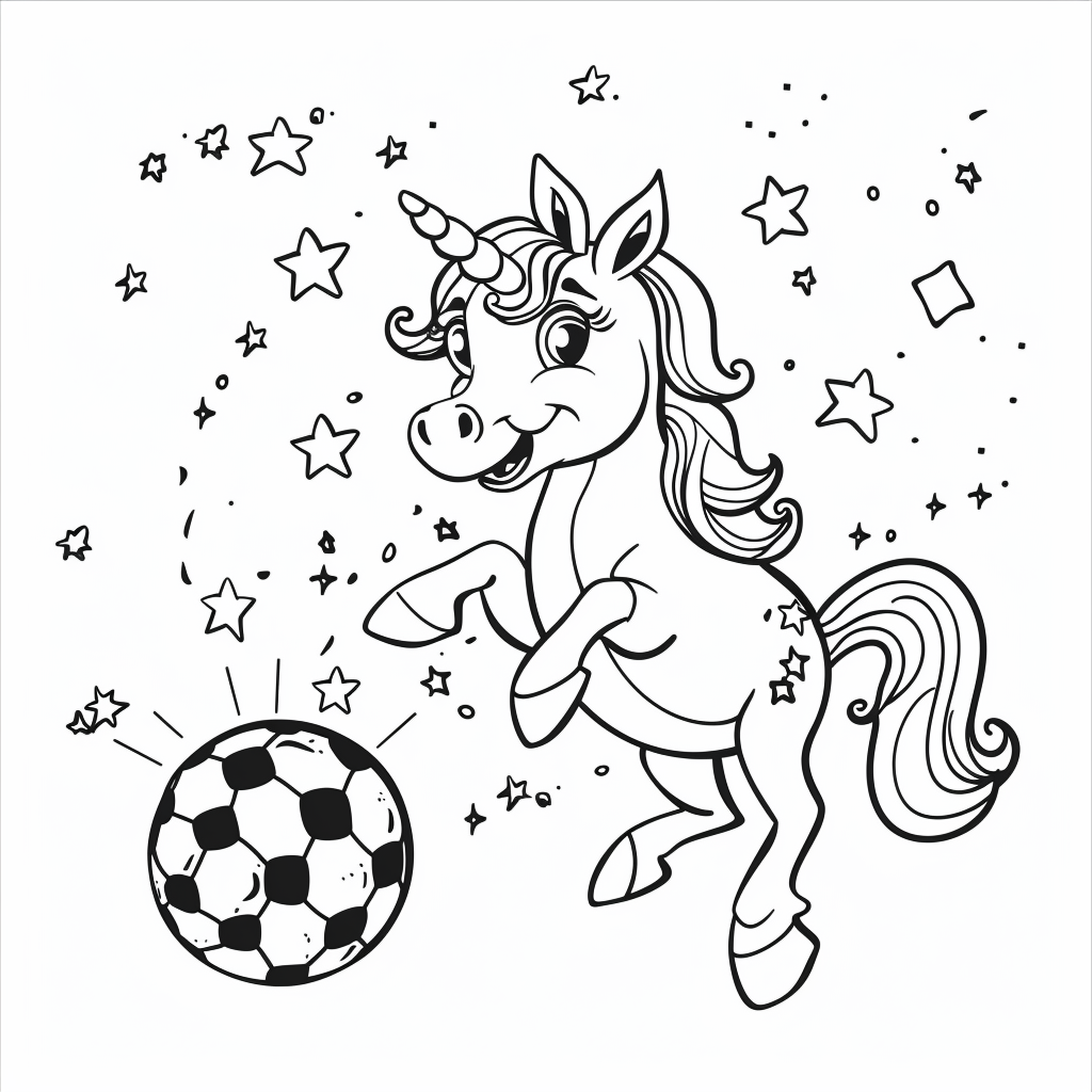 Unicorn Playing Soccer