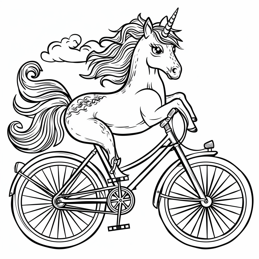 Unicorn Riding a Bicycle